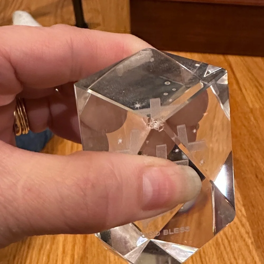 Crystal Prayer Plaque with Black Base